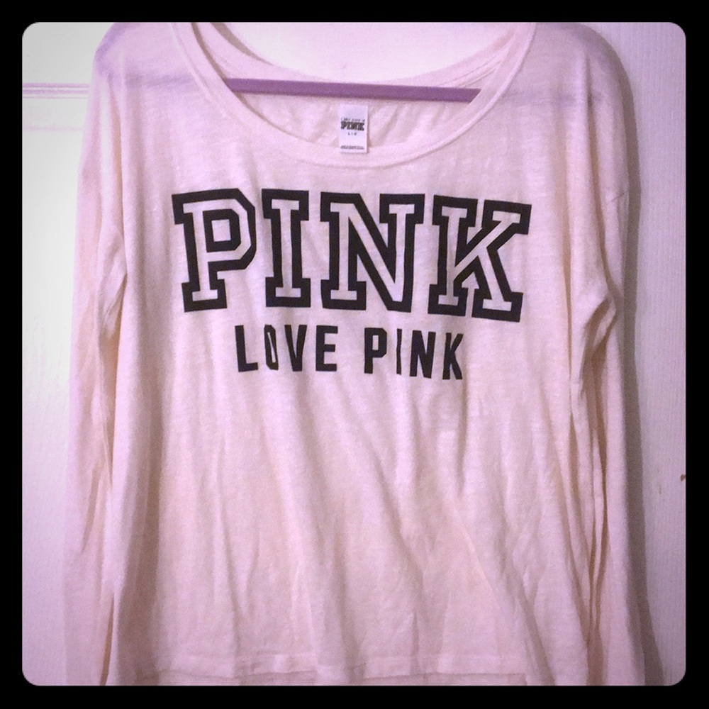 VS PINK creme crop top